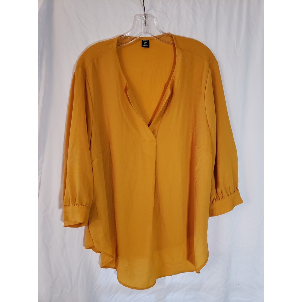 Women's Shein Orange 3/4 Sleeve Blouse Size 2XL (1931)